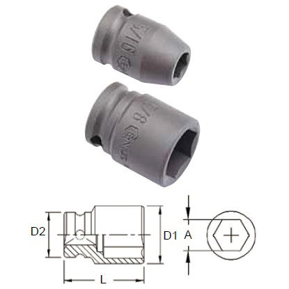 Genius Tools 444013 1/2"-os 6 lapú gépi dugókulcs fej, 13 mm termék fő termékképe
