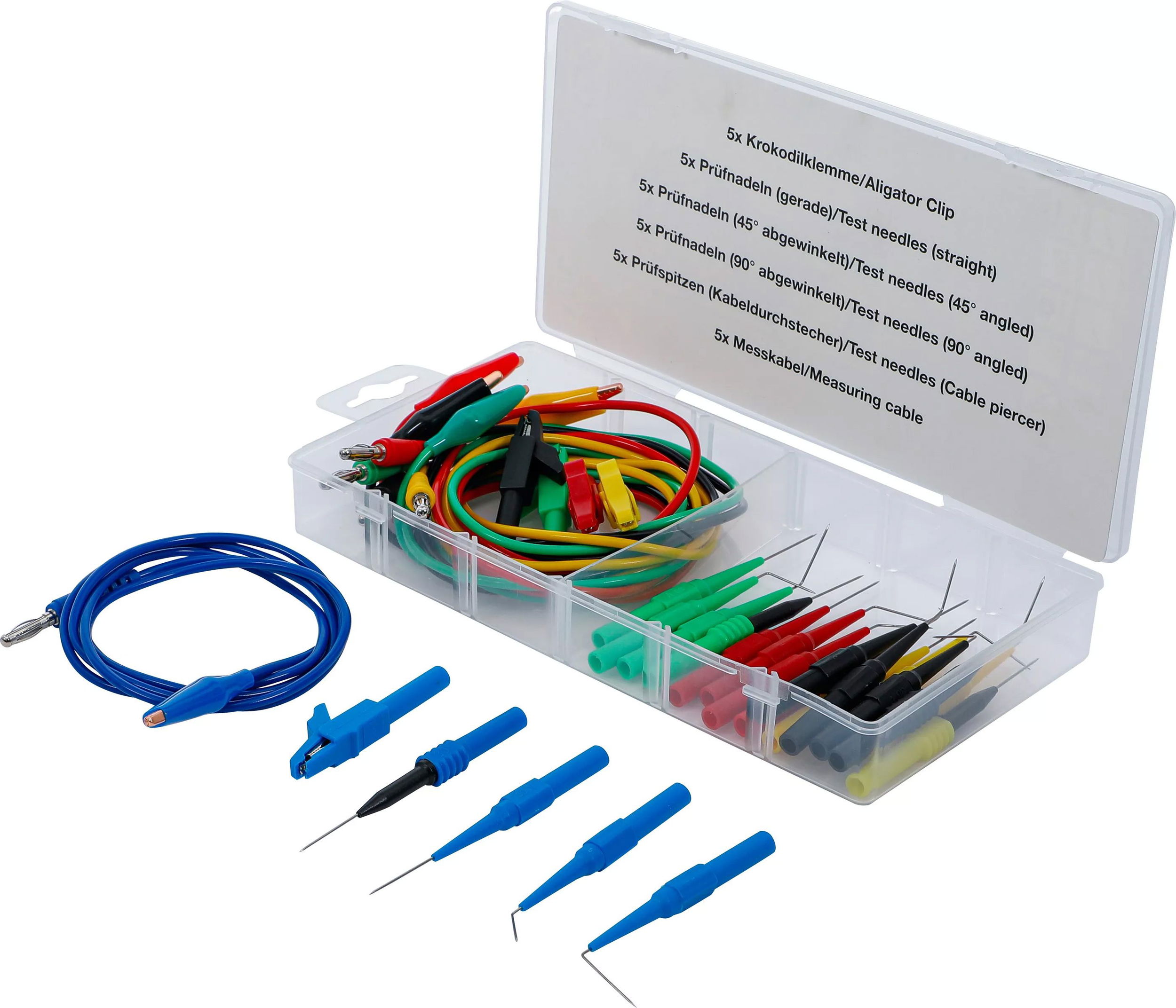 BGS Technic 9-74500 mérőkábel és mérőcsúcs készlet multiméterekhez, 30 részes termék fő termékképe