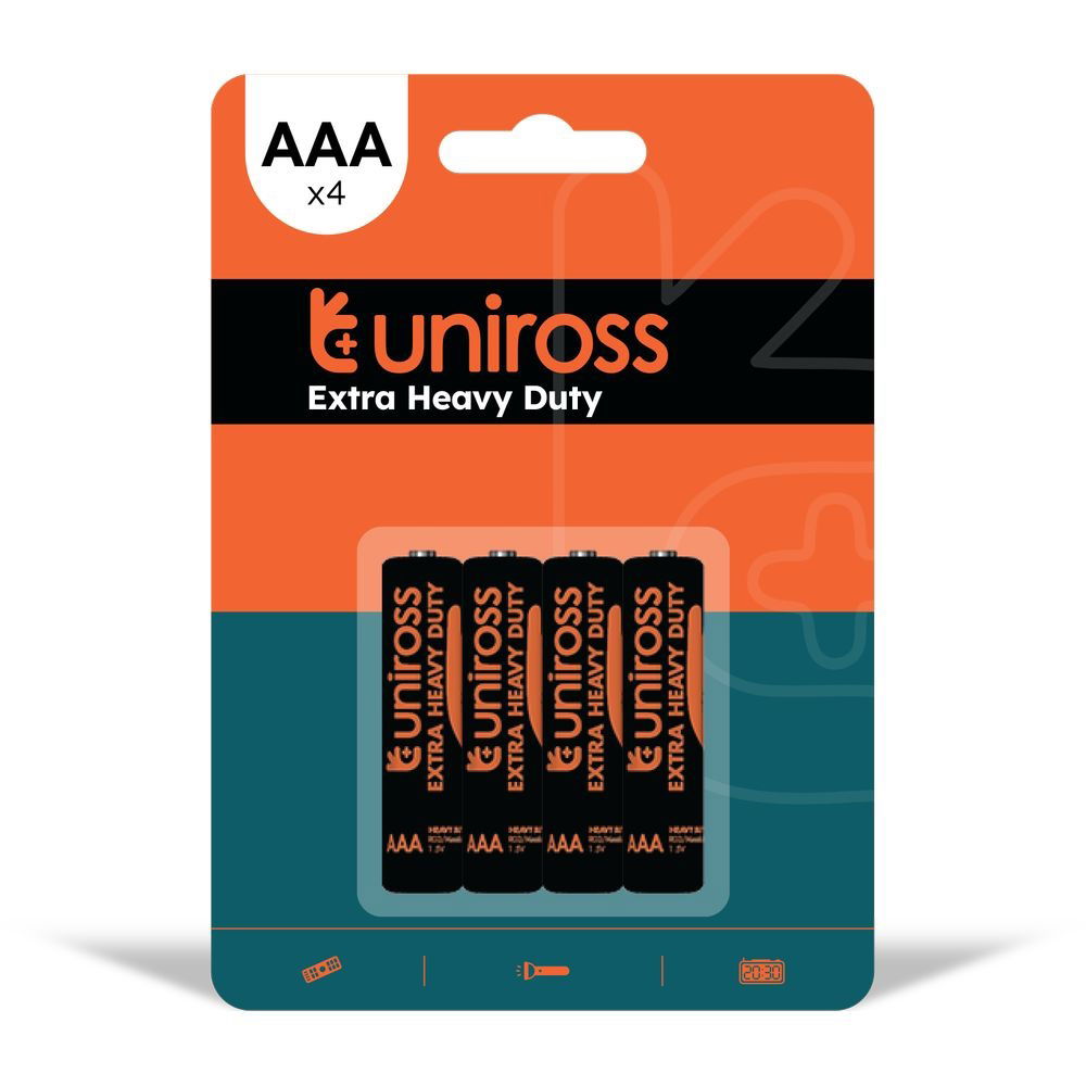 Uniross R03 1.5V szén-cink elem, AAA (micro), 4 db/bliszter termék fő termékképe