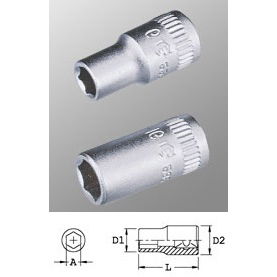 Genius Tools 2225045 1/4"-os 6 lapú dugókulcs fej, 4.5 mm termék fő termékképe
