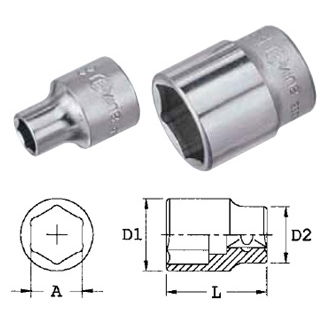 Genius Tools 323216 3/8"-os 6 lapú dugókulcs fej, 16 mm termék fő termékképe